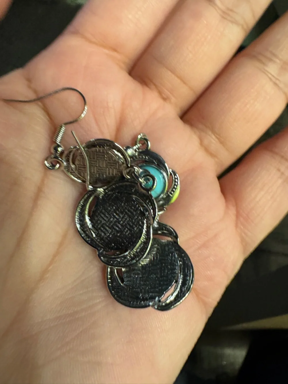 Turquoise color Drop Earrings - Women Jewelry - Picture 4 of 5